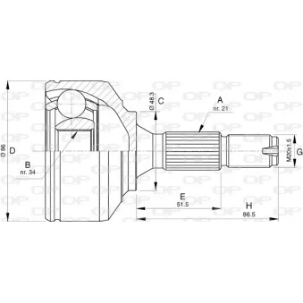 Embout de cardan avant (kit de réparation) OPEN PARTS
