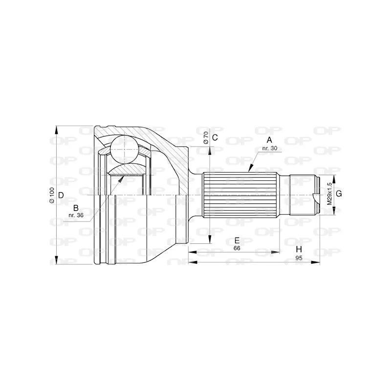 Embout de cardan avant (kit de réparation) OPEN PARTS CVJ5781.10