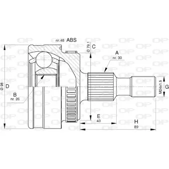 Embout de cardan avant (kit de réparation) OPEN PARTS CVJ5782.10