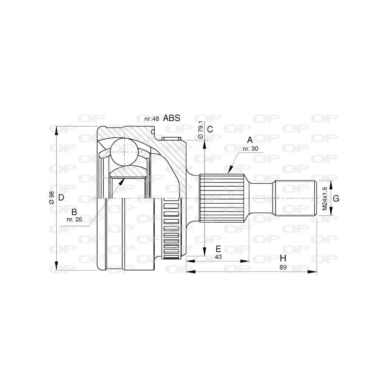 Embout de cardan avant (kit de réparation) OPEN PARTS CVJ5782.10