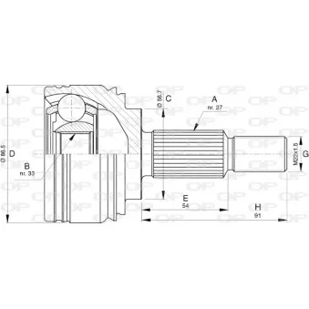 Embout de cardan avant (kit de réparation) OPEN PARTS CVJ5783.10