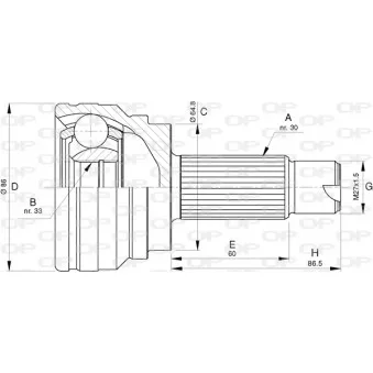 Embout de cardan avant (kit de réparation) OPEN PARTS CVJ5784.10