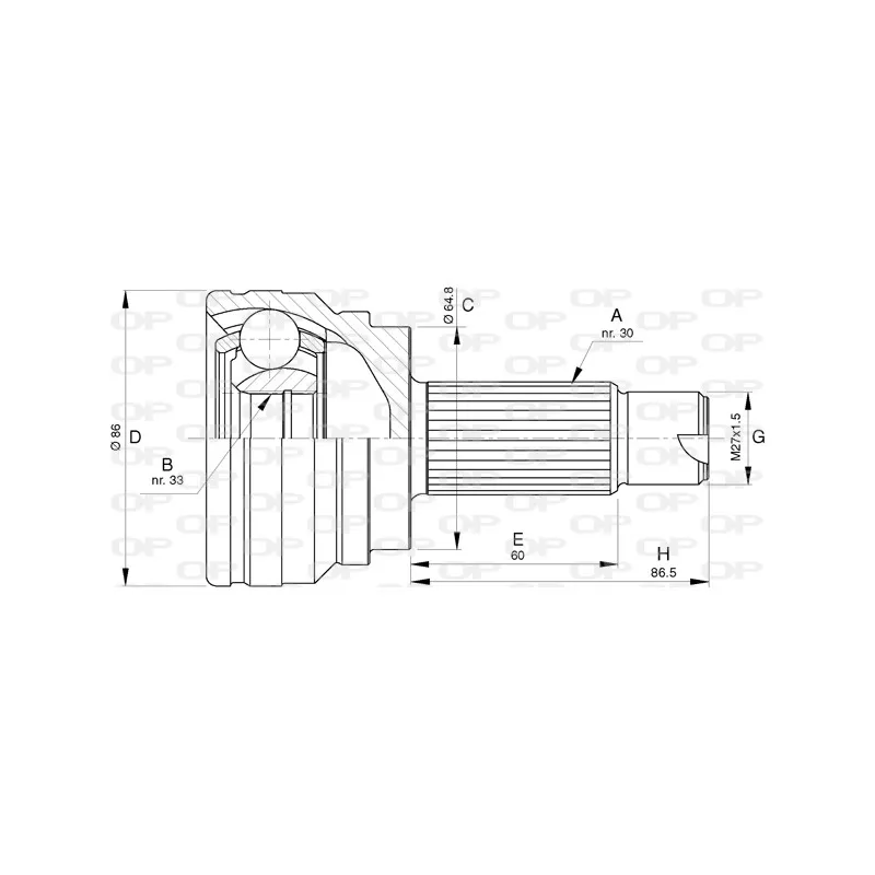 Embout de cardan avant (kit de réparation) OPEN PARTS CVJ5784.10