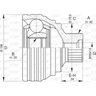 Embout de cardan avant (kit de réparation) OPEN PARTS CVJ5785.10