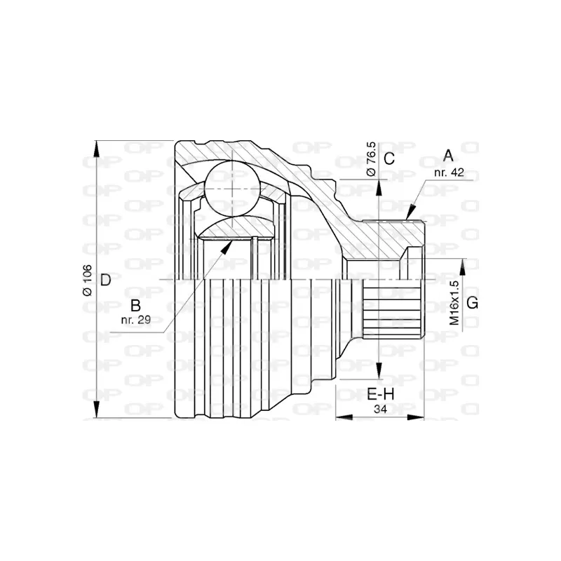Embout de cardan avant (kit de réparation) OPEN PARTS CVJ5785.10