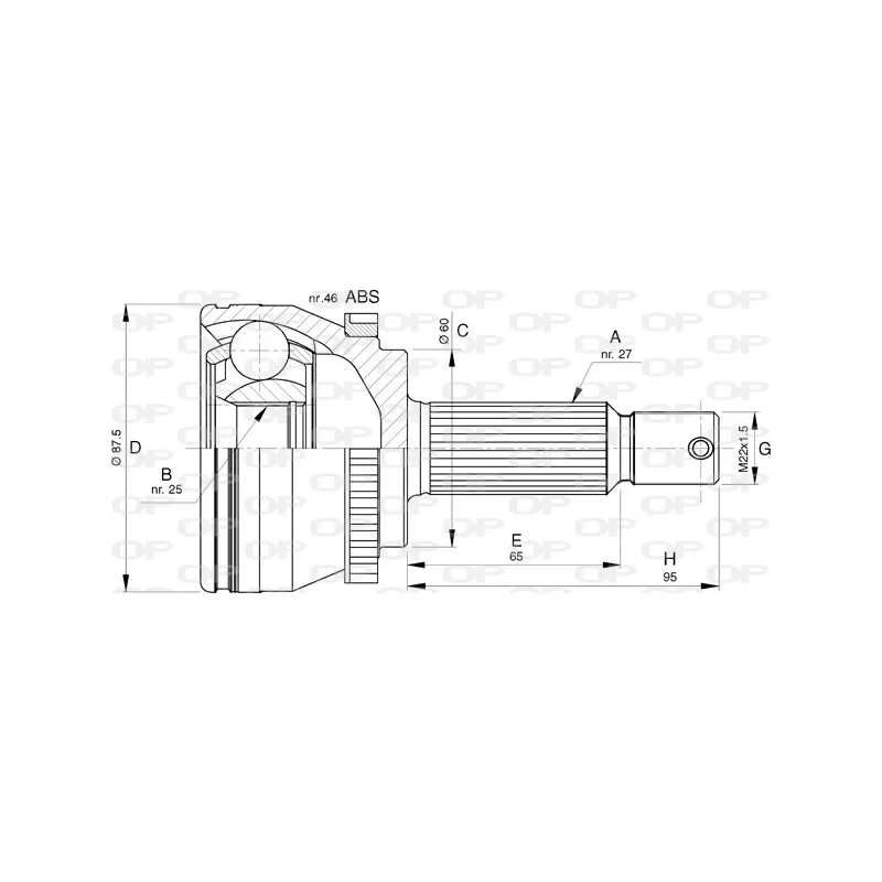 Embout de cardan avant (kit de réparation) OPEN PARTS CVJ5786.10
