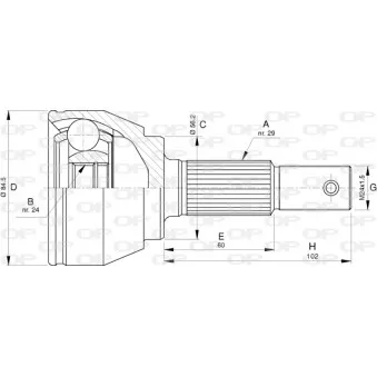 Embout de cardan avant (kit de réparation) OPEN PARTS CVJ5787.10