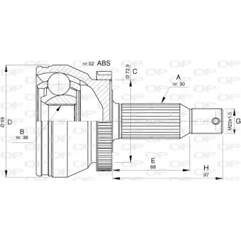 Embout de cardan avant (kit de réparation) OPEN PARTS CVJ5788.10