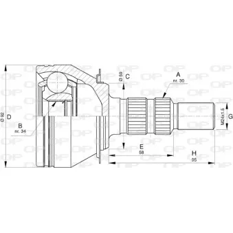 Embout de cardan avant (kit de réparation) OPEN PARTS CVJ5789.10