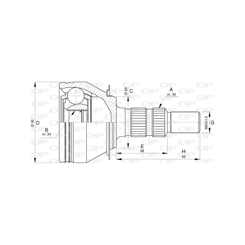 Embout de cardan avant (kit de réparation) OPEN PARTS CVJ5789.10