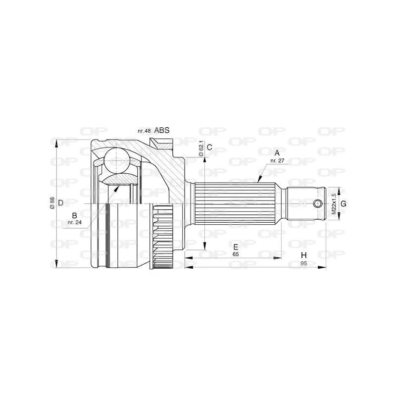 Embout de cardan avant (kit de réparation) OPEN PARTS CVJ5791.10