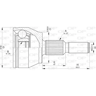 Embout de cardan avant (kit de réparation) OPEN PARTS