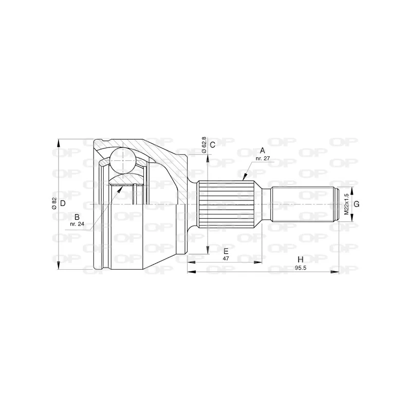 Embout de cardan avant (kit de réparation) OPEN PARTS CVJ5792.10