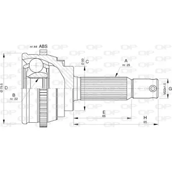 Embout de cardan avant (kit de réparation) OPEN PARTS CVJ5793.10