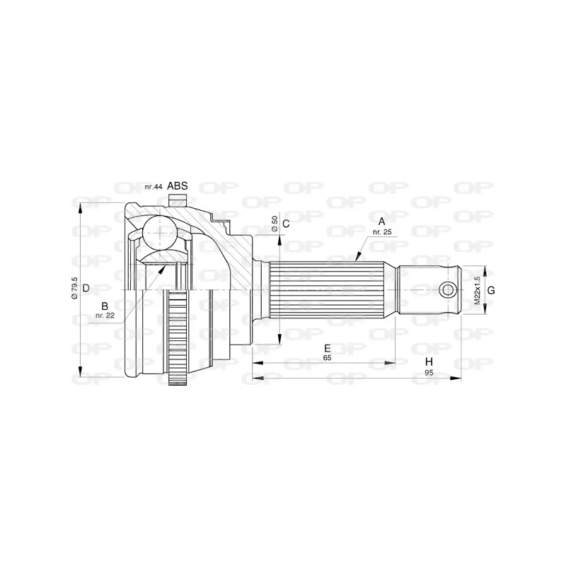 Embout de cardan avant (kit de réparation) OPEN PARTS CVJ5793.10