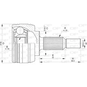 Embout de cardan avant (kit de réparation) OPEN PARTS CVJ5794.10