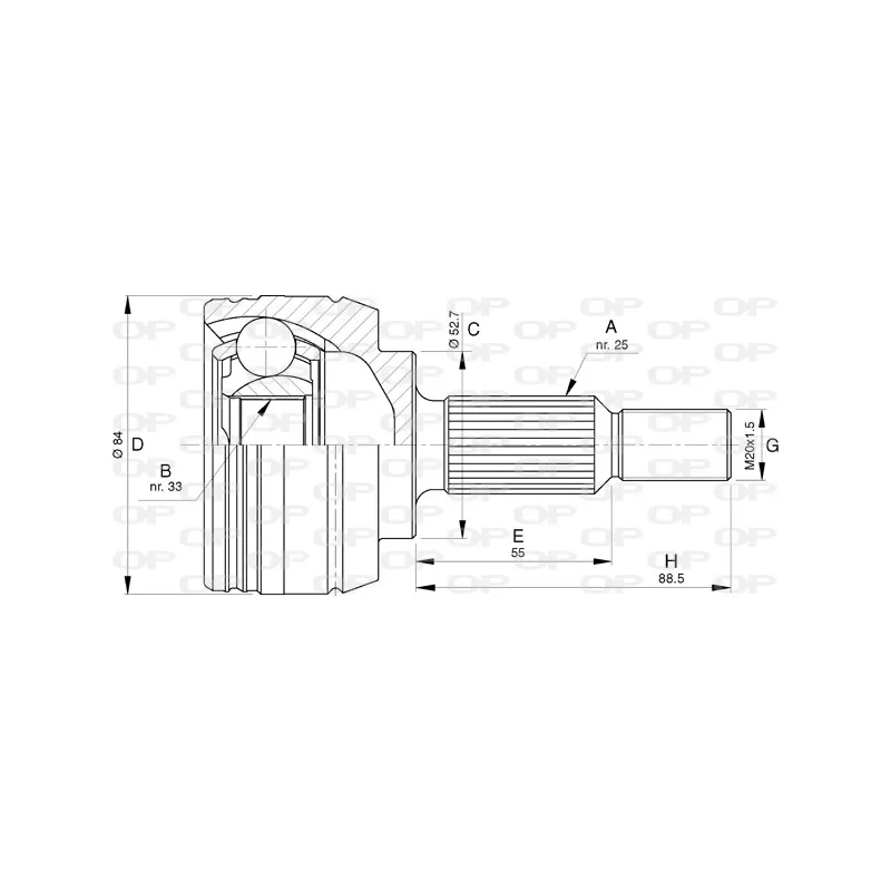 Embout de cardan avant (kit de réparation) OPEN PARTS CVJ5794.10