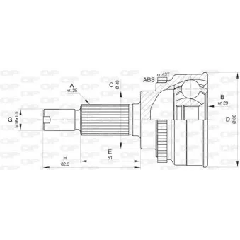 Embout de cardan avant (kit de réparation) OPEN PARTS CVJ5797.10