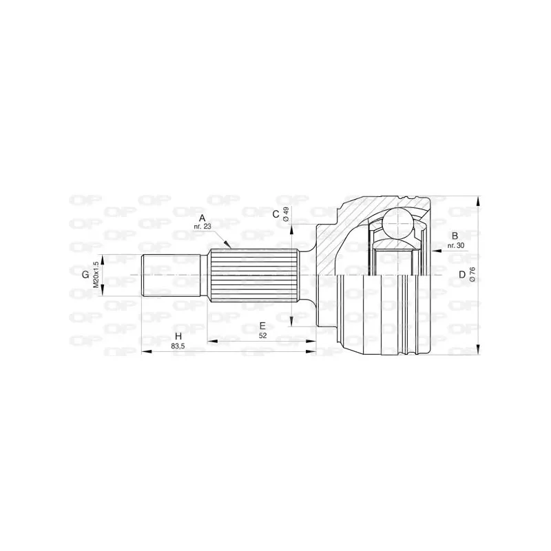Embout de cardan avant (kit de réparation) OPEN PARTS CVJ5798.10