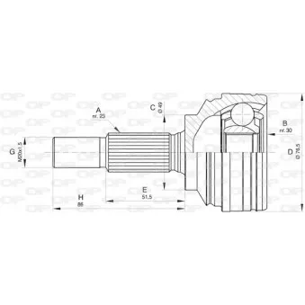 Embout de cardan avant (kit de réparation) OPEN PARTS CVJ5799.10