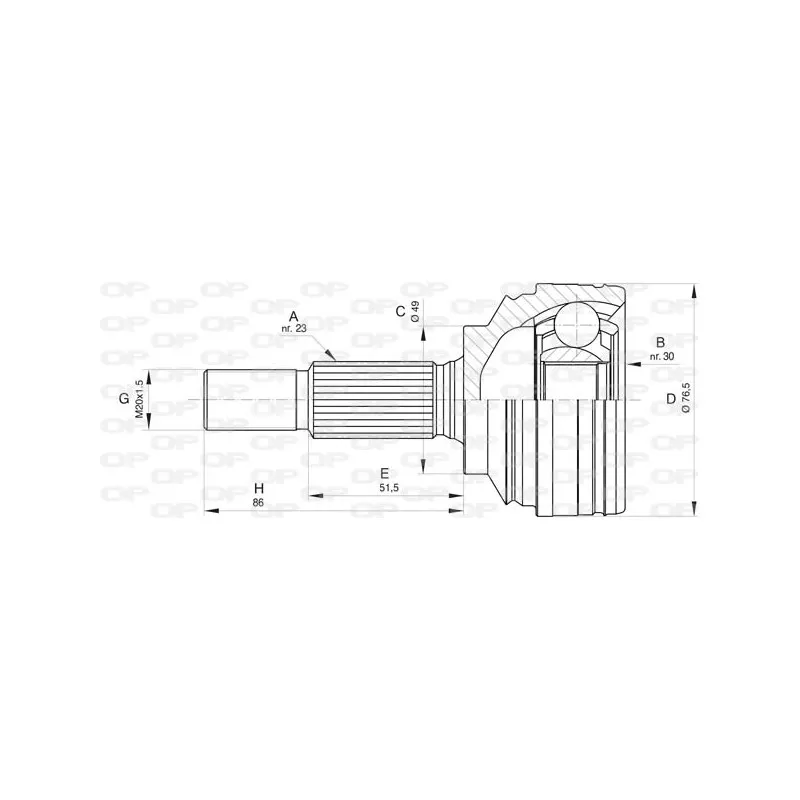 Embout de cardan avant (kit de réparation) OPEN PARTS CVJ5799.10