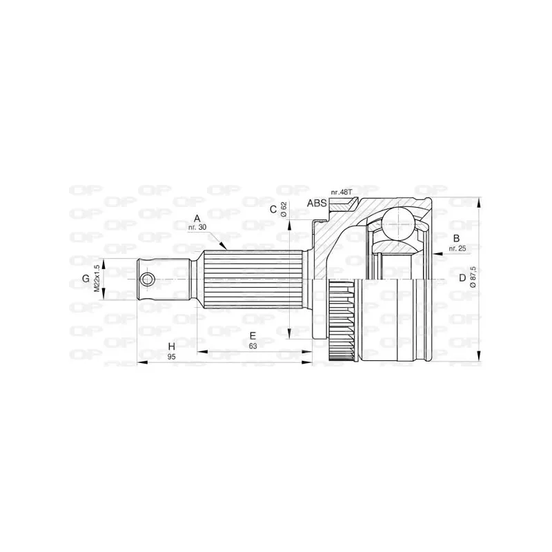Embout de cardan avant (kit de réparation) OPEN PARTS CVJ5800.10
