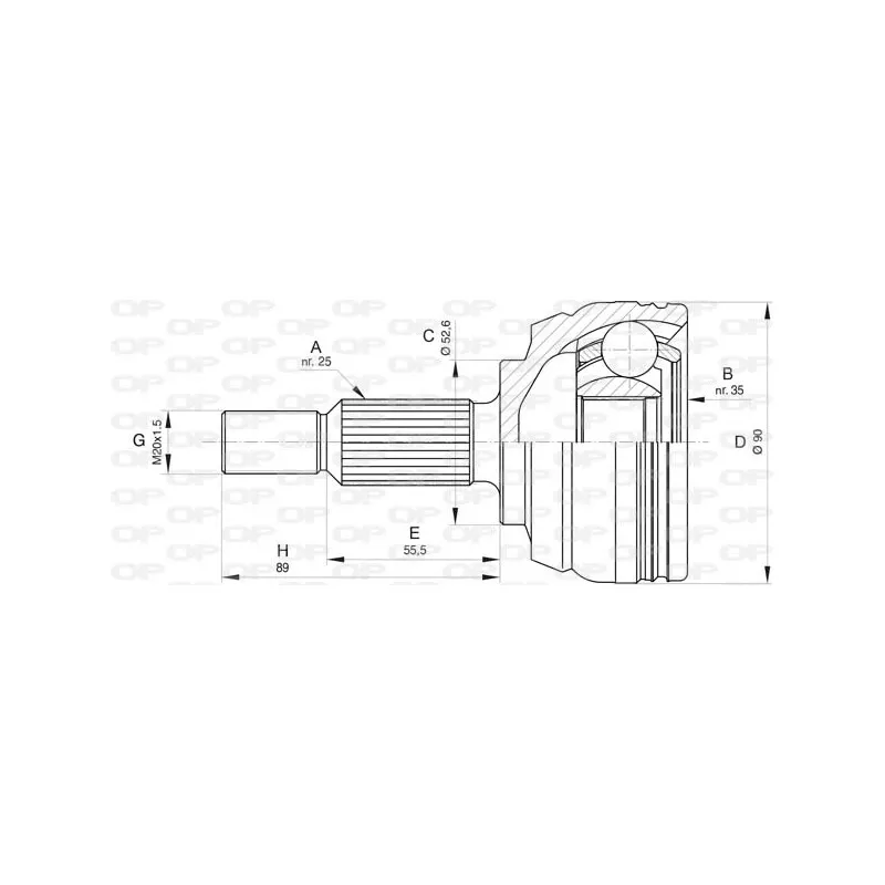 Embout de cardan avant (kit de réparation) OPEN PARTS CVJ5801.10