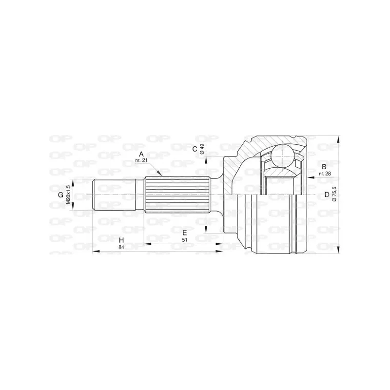 Embout de cardan avant (kit de réparation) OPEN PARTS CVJ5803.10