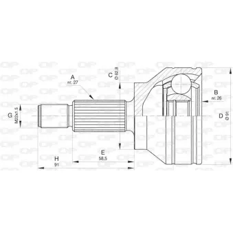Embout de cardan avant (kit de réparation) OPEN PARTS CVJ5804.10