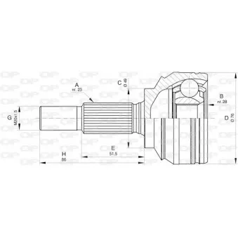 Embout de cardan avant (kit de réparation) OPEN PARTS CVJ5806.10