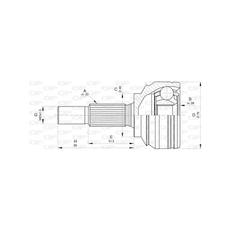 Embout de cardan avant (kit de réparation) OPEN PARTS CVJ5806.10