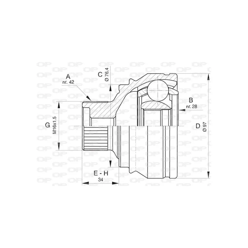 Embout de cardan avant (kit de réparation) OPEN PARTS CVJ5807.10