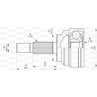 Embout de cardan avant (kit de réparation) OPEN PARTS CVJ5808.10