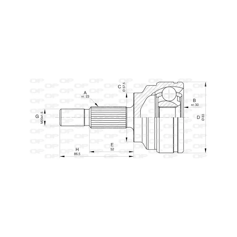 Embout de cardan avant (kit de réparation) OPEN PARTS CVJ5808.10