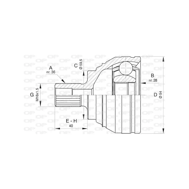 Embout de cardan avant (kit de réparation) OPEN PARTS CVJ5809.10