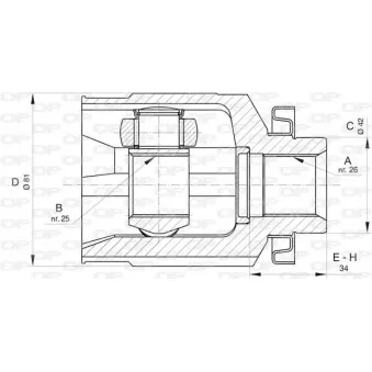Embout de cardan avant (kit de réparation) OPEN PARTS CVJ5810.20