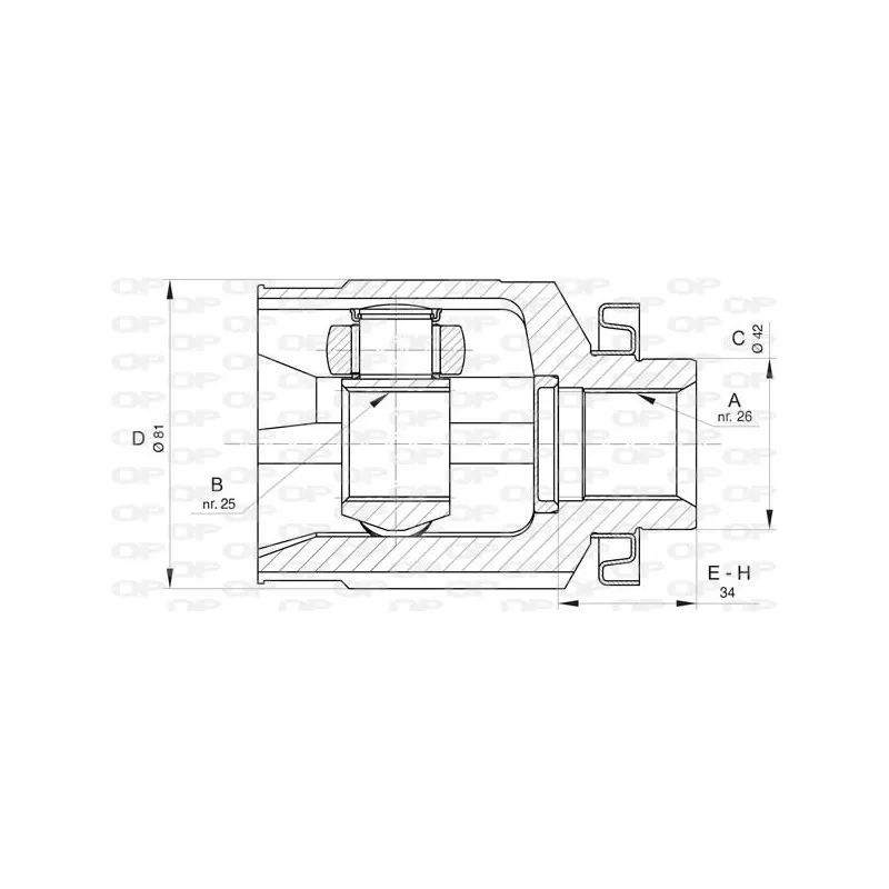 Embout de cardan avant (kit de réparation) OPEN PARTS CVJ5810.20