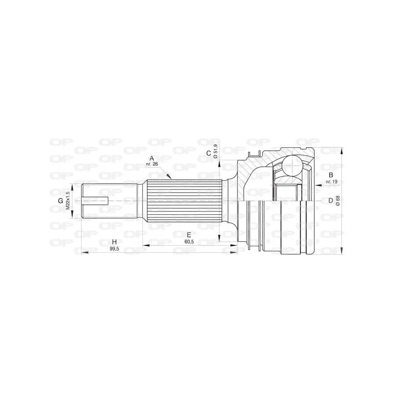 Embout de cardan avant (kit de réparation) OPEN PARTS CVJ5813.10
