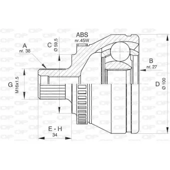 Embout de cardan avant (kit de réparation) OPEN PARTS CVJ5816.10