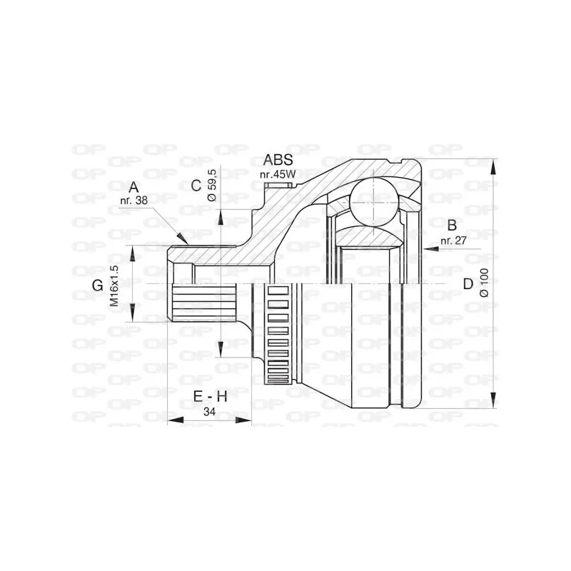 Embout de cardan avant (kit de réparation) OPEN PARTS CVJ5816.10