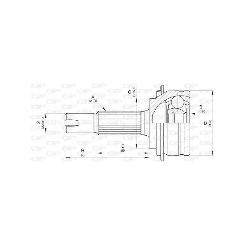 Embout de cardan avant (kit de réparation) OPEN PARTS CVJ5818.10