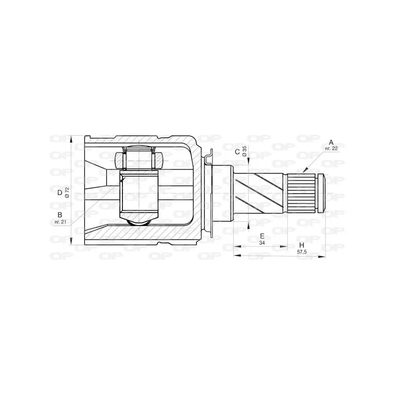 Embout de cardan avant (kit de réparation) OPEN PARTS CVJ5823.20
