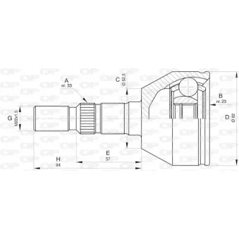Embout de cardan avant (kit de réparation) OPEN PARTS CVJ5826.10