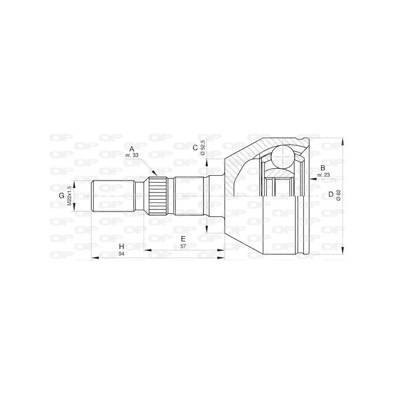 Embout de cardan avant (kit de réparation) OPEN PARTS CVJ5826.10