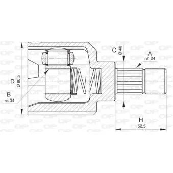 Embout de cardan avant (kit de réparation) OPEN PARTS