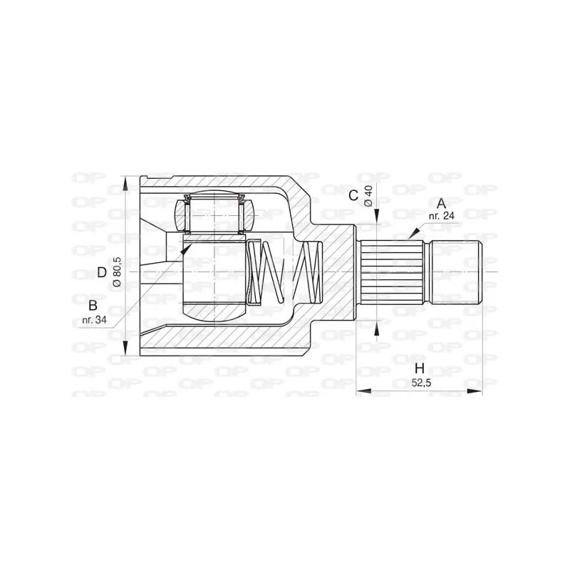 Embout de cardan avant (kit de réparation) OPEN PARTS CVJ5827.20