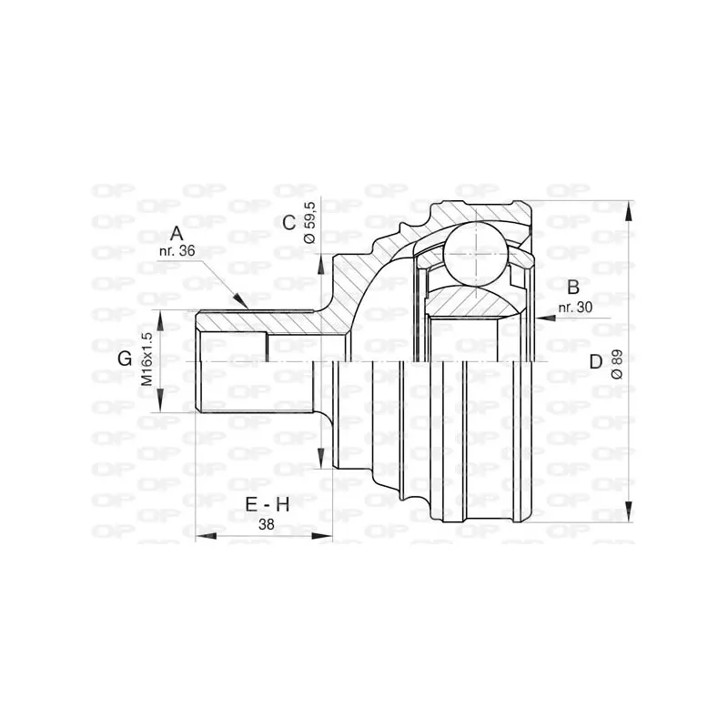 Embout de cardan avant (kit de réparation) OPEN PARTS CVJ5828.10