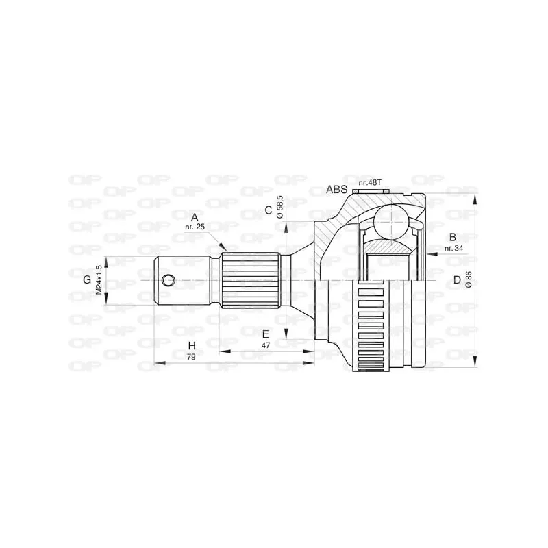 Embout de cardan avant (kit de réparation) OPEN PARTS CVJ5830.10