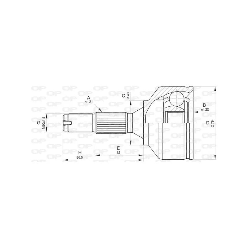 Embout de cardan avant (kit de réparation) OPEN PARTS CVJ5837.10