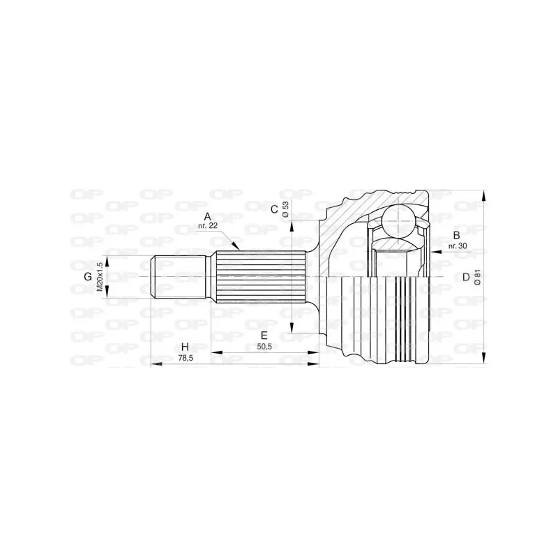 Embout de cardan avant (kit de réparation) OPEN PARTS CVJ5838.10